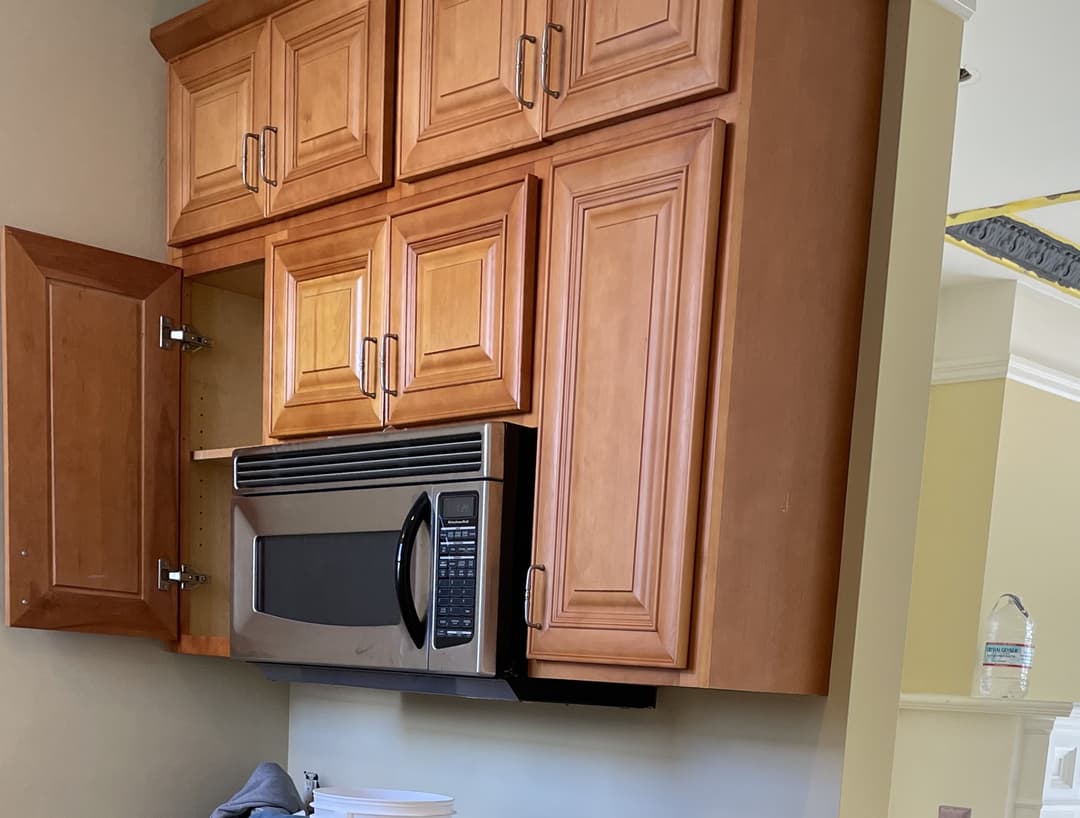 picture of cabinets ready to be plastered