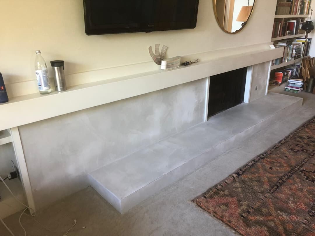 freshly plastered wall